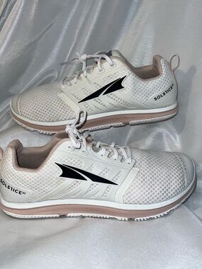 Solstice White & Blush Lace-Up Performance Sneakers